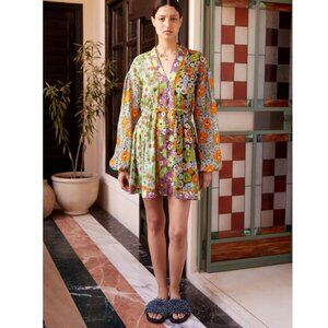 Alemais Orange Blossom Spliced Mini Dress